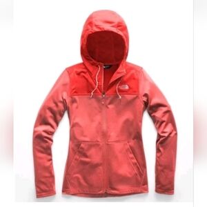 The North Face Orange Fleece Full Zip Mezzaluna Hoodie Jacket Tech NF M Nwot